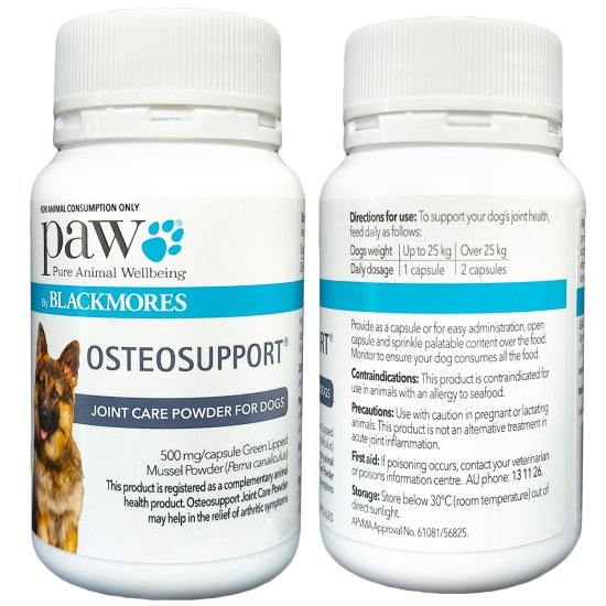 (image for) Paw Osteosupport Joint Care Powder For Dogs 80s Capsules - Click Image to Close
