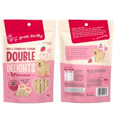 (image for) Yours Droolly Double Delights 150g Chicken Milk Strawberry