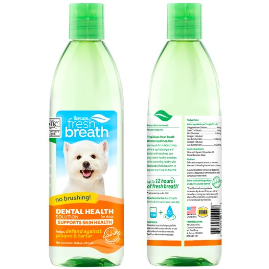 (image for) Tropiclean Fresh Breath Water Additive Skin & Coat 473ml - Click Image to Close