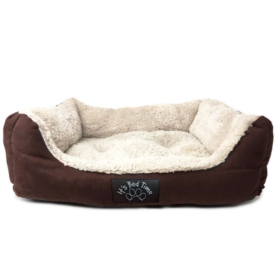 (image for) IBT Dog Bed Plush Dozer Brown Small - Click Image to Close