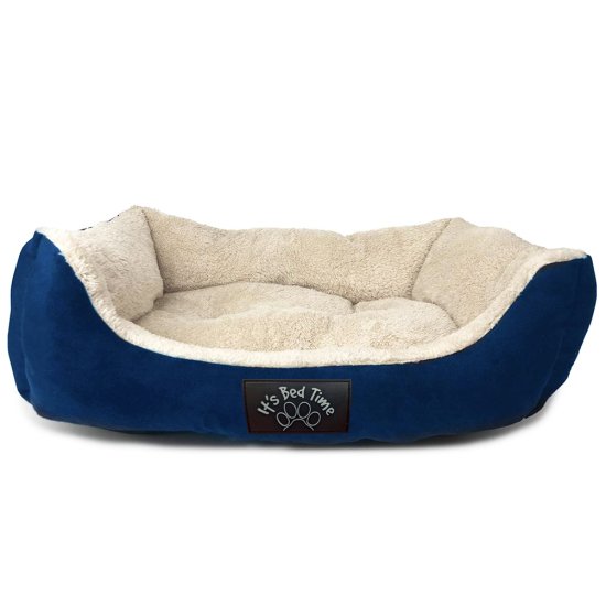 (image for) IBT Dog Bed Plush Dozer Blue Small - Click Image to Close