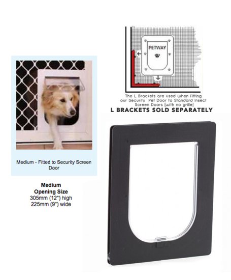 Petway Security Pet Door Medium Black Stefmar Care - Petway Pet Doors For Glass