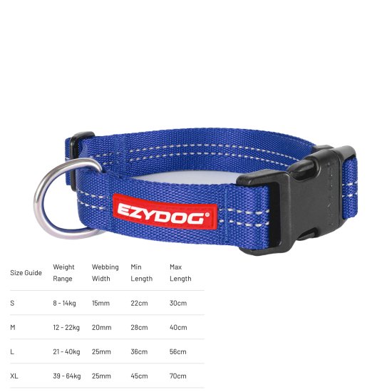 (image for) Ezydog Essential Collar Adjustable XL Blue - Click Image to Close