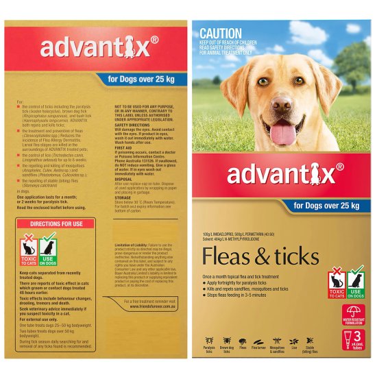 (image for) Advantix Dog Over 25Kg Xlarge Grey 3Pack - Click Image to Close