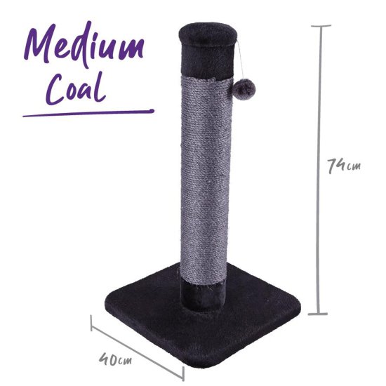 (image for) Kazoo Scratch Post Medium Charcoal 40x40x74cm - Click Image to Close