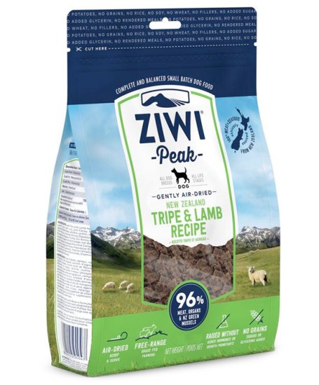 (image for) Ziwi Peak Dog Food Air Dried Tripe and Lamb 1kg - Click Image to Close