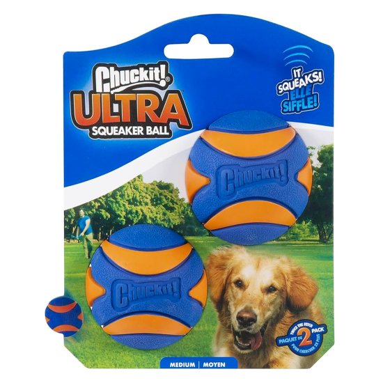 (image for) Chuckit Ultra Squeaker Ball 6cm 2Pk Medium - Click Image to Close