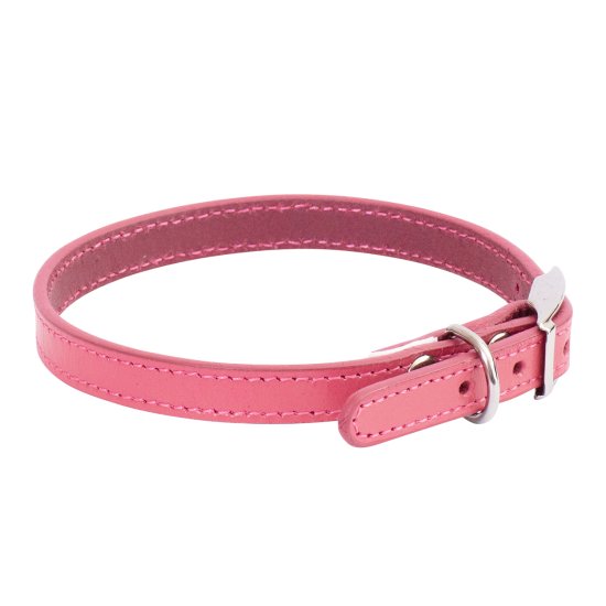 (image for) Beaupets Collar Leather Patent Plain 35Cm Pink - Click Image to Close