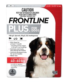 (image for) Frontline Plus Dog 40-60Kg Xlarge Red 6Pack