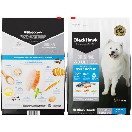 (image for) Black Hawk Dog Food Adult Fish and Potato 10kg - Click Image to Close