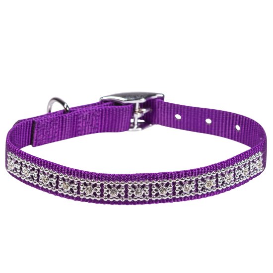 (image for) Beaupets Collar Nylon Jewel 35Cm Purple - Click Image to Close