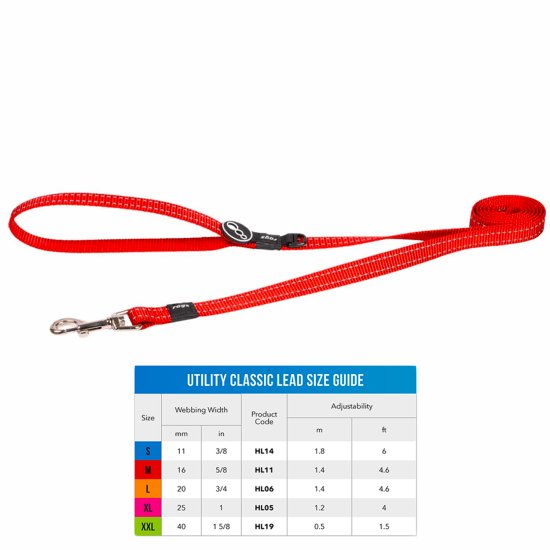 (image for) Rogz Lead Classic Red Medium - Click Image to Close