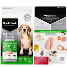 (image for) Black Hawk Dog Food Mature Chicken and Rice 3kg