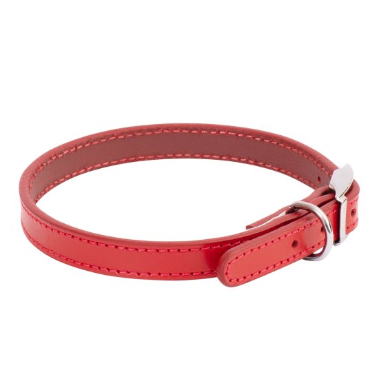 (image for) Beaupets Collar Leather Patent Plain 35Cm Red - Click Image to Close