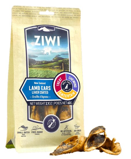 (image for) Ziwi Peak Dog Treat Lamb Ears Liver Coated Chew - Click Image to Close