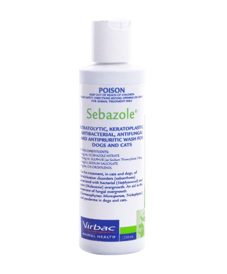(image for) Virbac Sebazole 250ml Medicated Shampoo for Dog Cats - Click Image to Close