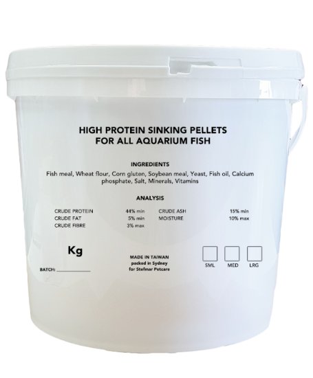 (image for) STF Hi Protein Sinking Fish Pellets 1.5kg Size Medium - Click Image to Close