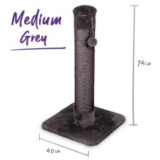 (image for) Kazoo Scratch Post Medium Grey Black 40x40x74cm