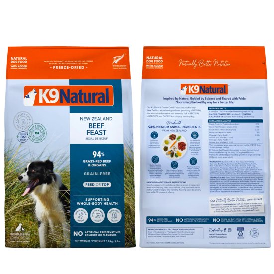 (image for) K9 Natural Beef 1.8kg (makes 7.2kg) - Click Image to Close