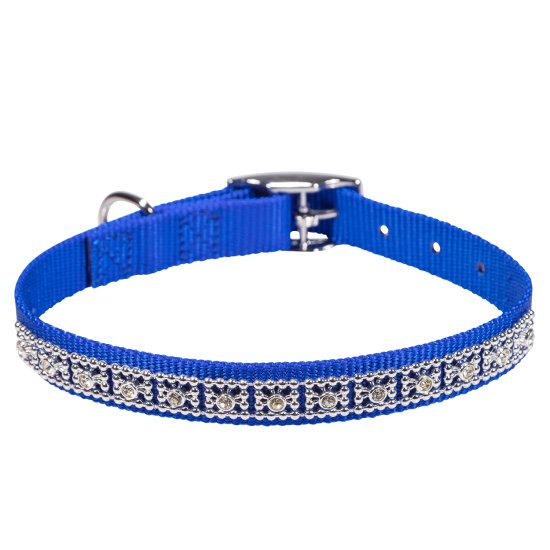 (image for) Beaupets Collar Nylon Jewel 35Cm Blue - Click Image to Close