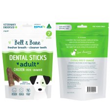 (image for) Bell & Bone Dental Chews 126g 7pk Small upto 10kg Chicken