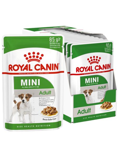 (image for) Royal Canin Dog Wet 12x85g Mini Adult - Click Image to Close