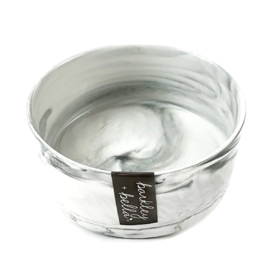 (image for) Barkley+Bella Bowl Ceramic Zen Marble White 850ml - Click Image to Close
