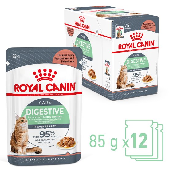 (image for) Royal Canin Cat Wet Pouches 12X85G Gravy Digestive - Click Image to Close