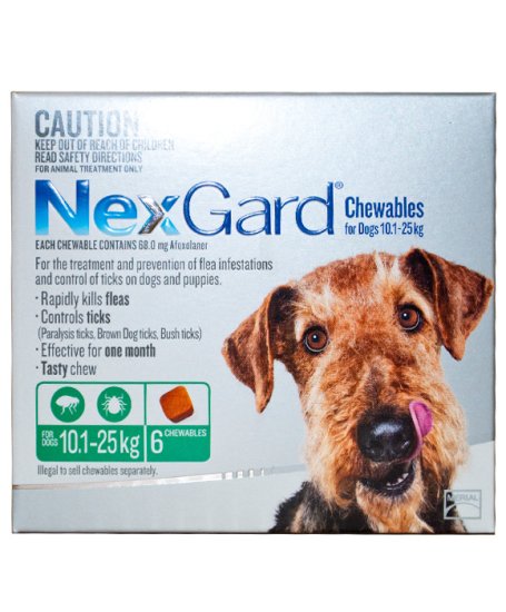 (image for) NexGard Chews Medium 10-25kg 6Pack - Click Image to Close
