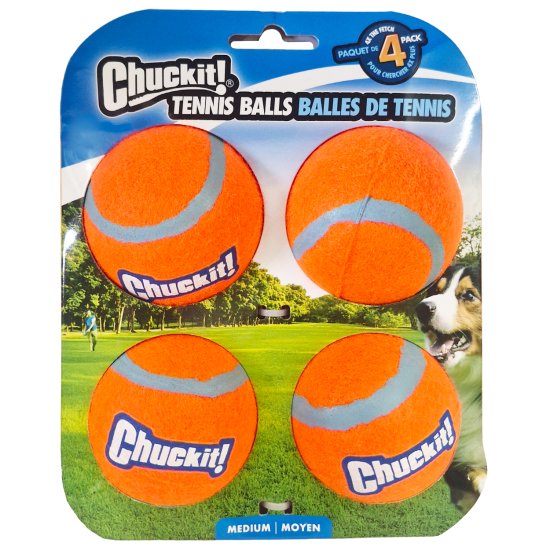(image for) Chuckit Tennis Ball 6cm Medium 4Pack - Click Image to Close