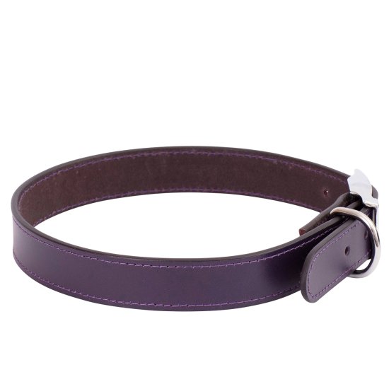 (image for) Beaupets Collar Leather Deluxe Sewn 60Cm Purple - Click Image to Close