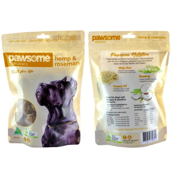 (image for) Pawsome Treats Hemp Rosemary 200g - Click Image to Close