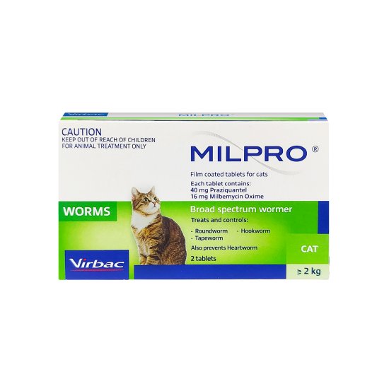 (image for) Milpro Allwormer for Cats 2-8kg 2 Pack - Click Image to Close