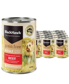 (image for) Black Hawk Dog Grain Free Wet 12x400g Beef