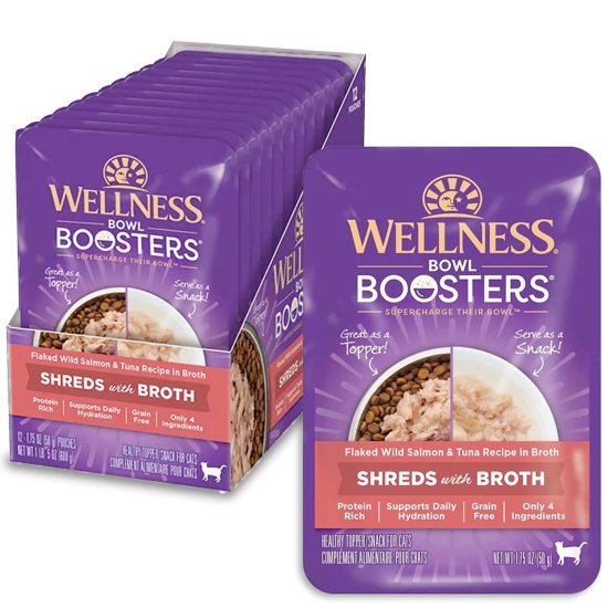 (image for) Wellness Core Cat Wet 12x50g Simply Shreds Salmon Tuna - Click Image to Close