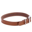 (image for) Beaupets Collar Leather Deluxe Sewn 45Cm Cognac