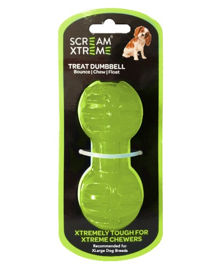 (image for) Scream Treat Dumbbell Extra Large 20cm Green - Click Image to Close
