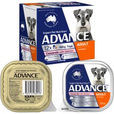 (image for) Advance Dog Wet 12X100g Adult Salmon Casserole
