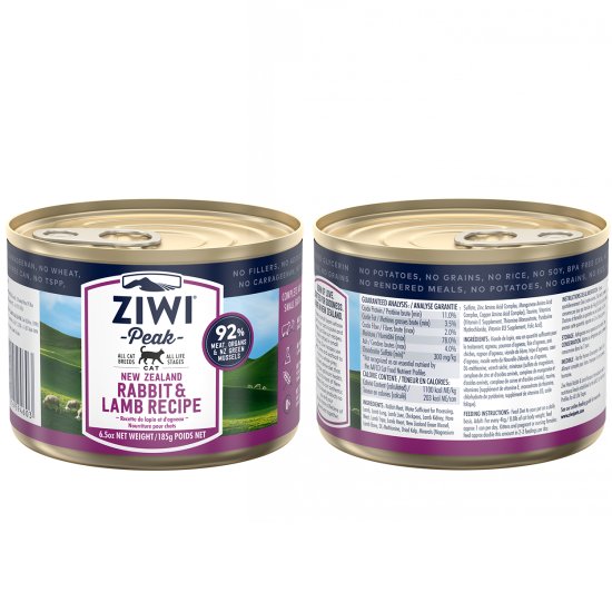 (image for) Ziwi Peak Cat Food Can 185g Rabbit Lamb - Click Image to Close