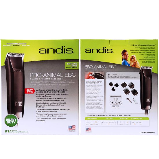 (image for) Andis HeavyDuty Clipper Pro Animal EBC/MBG4 Black 1 Speed - Click Image to Close