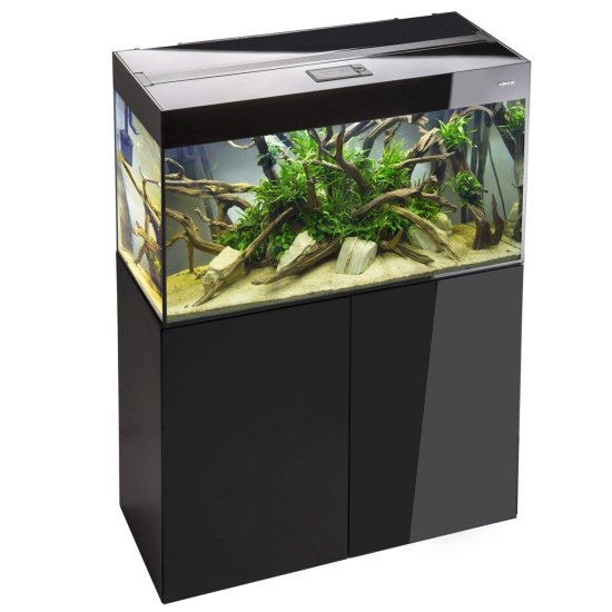 (image for) Aquael Aquarium Set Glossy 80 Black 80x35x54cm 125L - Click Image to Close