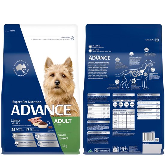 (image for) Advance Dog Adult Small Breed Lamb 3kg - Click Image to Close
