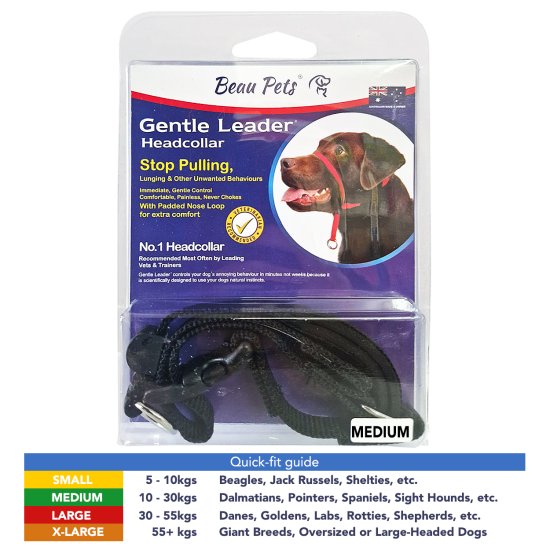 (image for) Beaupets Gentle Leader Headcollar Medium Black - Click Image to Close