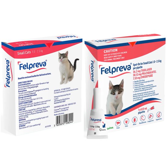 (image for) Felpreva Spot on Cats 1-2.5kg 1pk - Click Image to Close