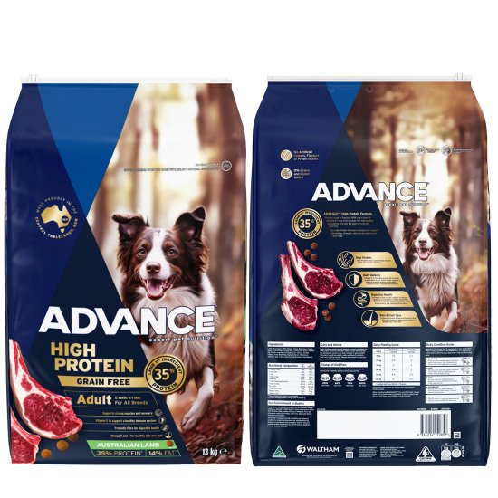 (image for) Advance Dog High Protein Adult Lamb 13kg Grain Free - Click Image to Close
