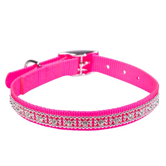 (image for) Beaupets Collar Nylon Jewel 35Cm Pink - Click Image to Close