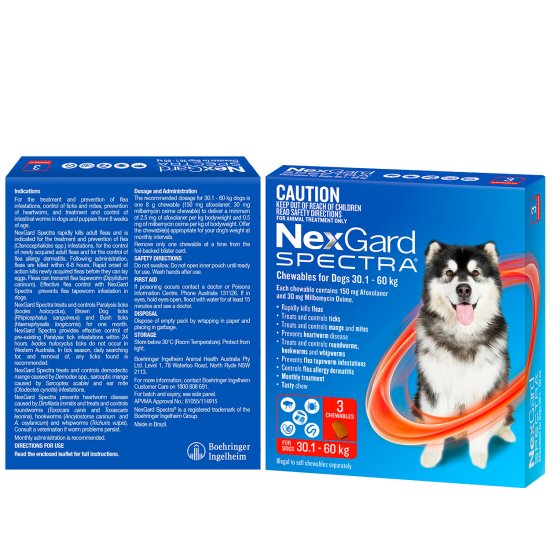 (image for) NexGard Spectra Chews For Dogs XLarge 30.1-60kg 3Pack - Click Image to Close