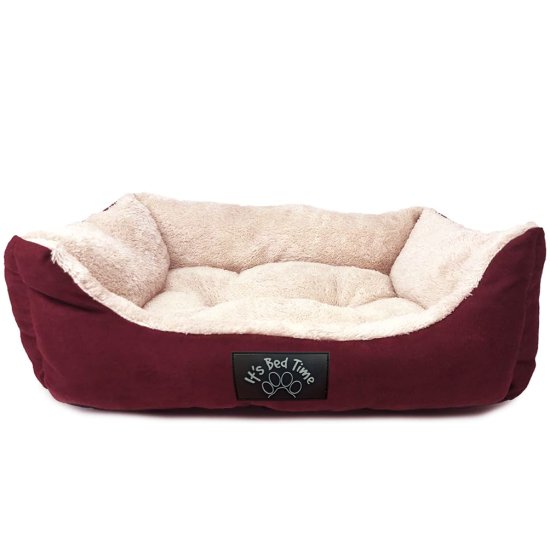 (image for) IBT Dog Bed Plush Dozer Red Small - Click Image to Close