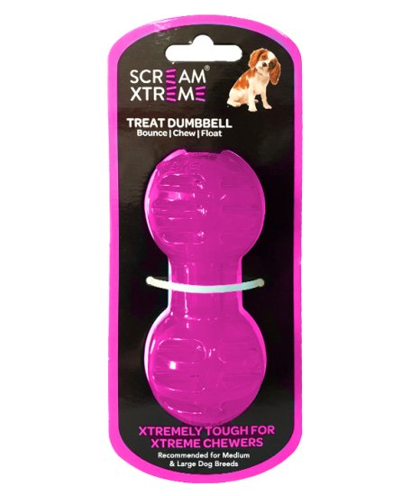 (image for) Scream Treat Dumbbell Medium Large 14cm Pink - Click Image to Close