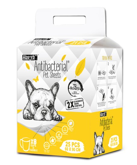 (image for) Absorb Plus Pet Pee Pads 60x90cm 25Pk Anti-Bacterial - Click Image to Close